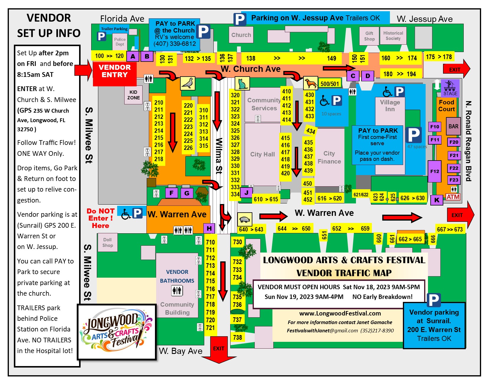 Longwood Arts 2023 Vendor TRAFFIC MAP 3 